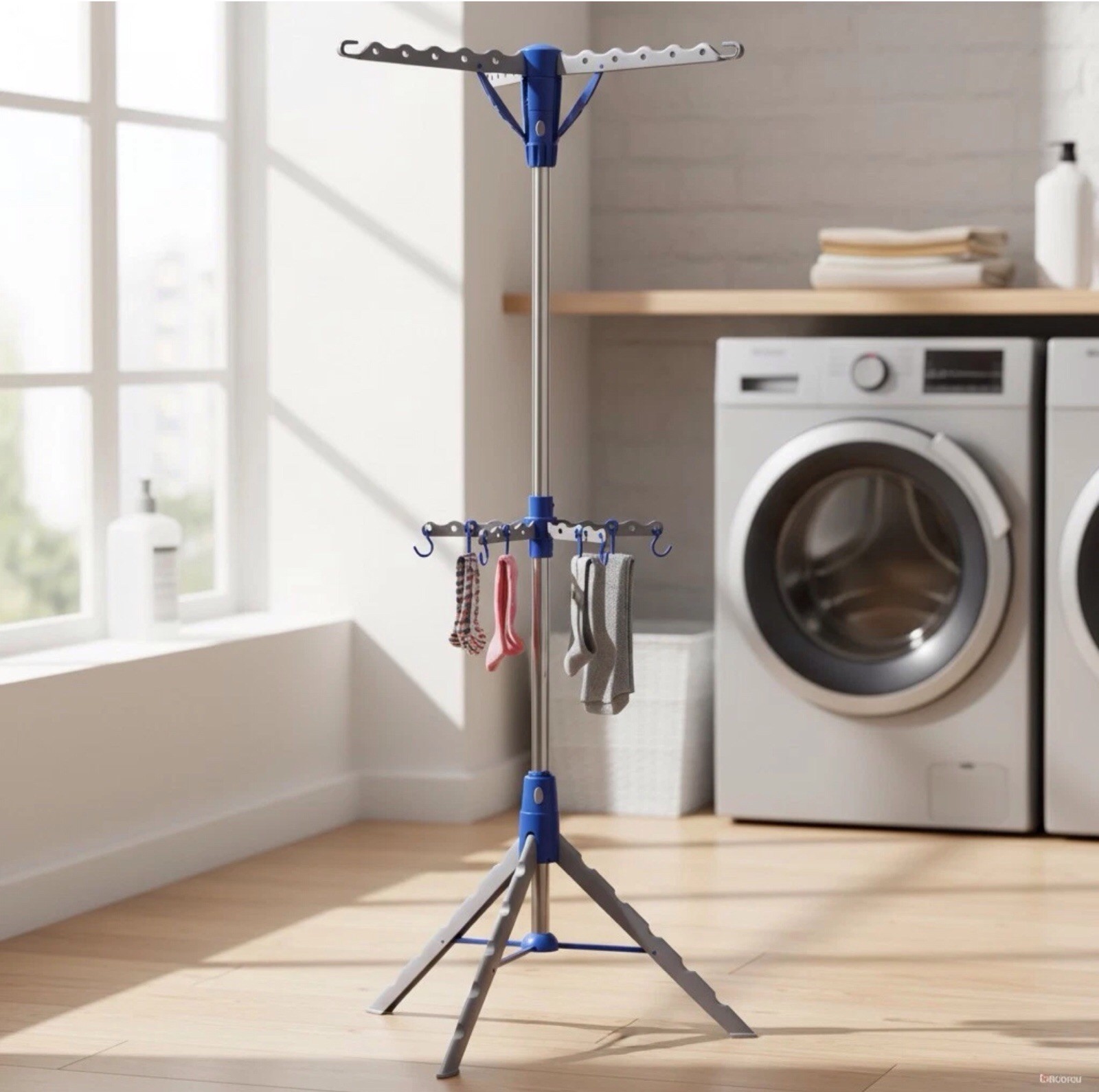 64-Inch Eco-Friendly Collapsible Clothes Drying Rack with 30 Hanger Capacity