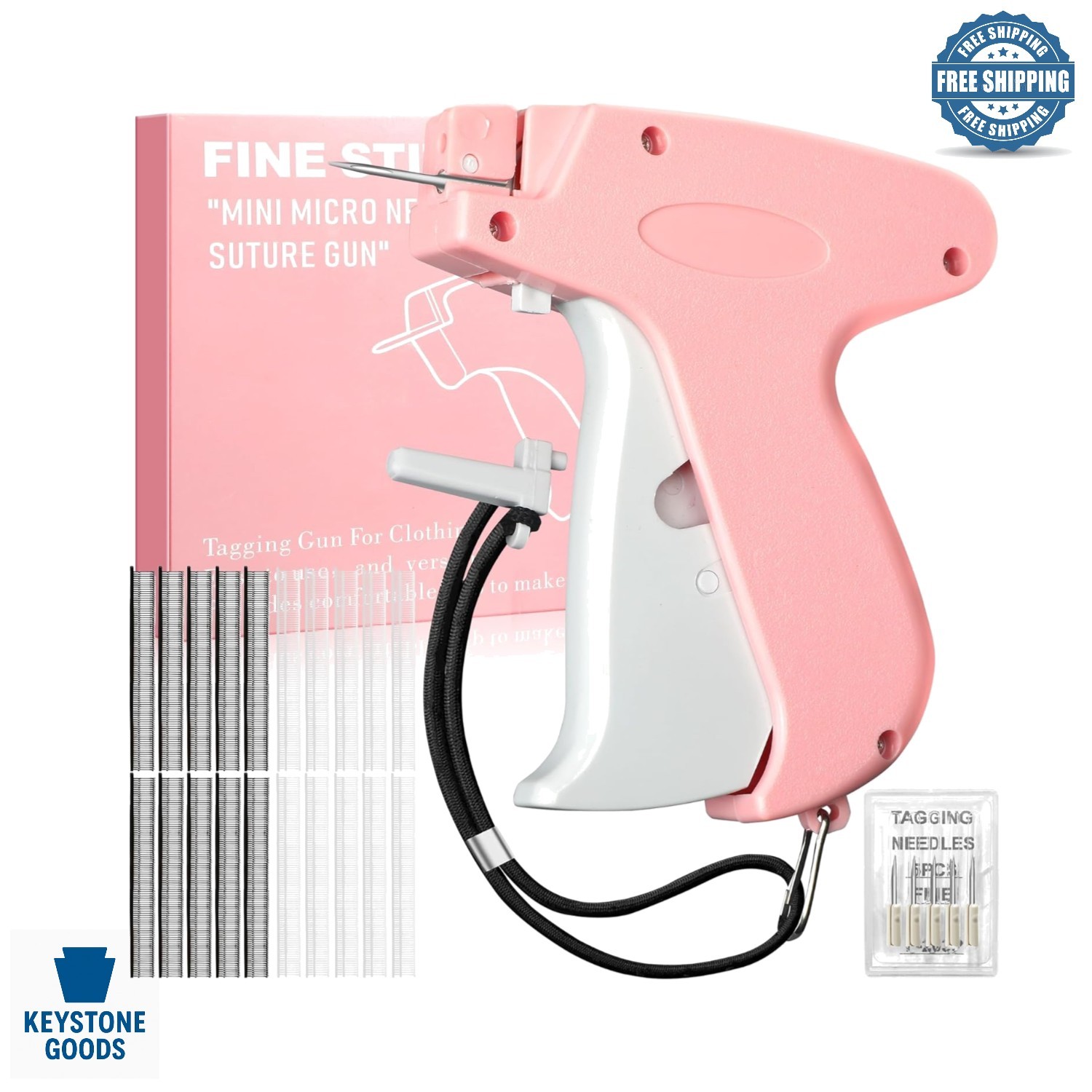 Portable Handheld Stitch Gun & Tagging Kit for Clothes - Micro Stitcher with ...
