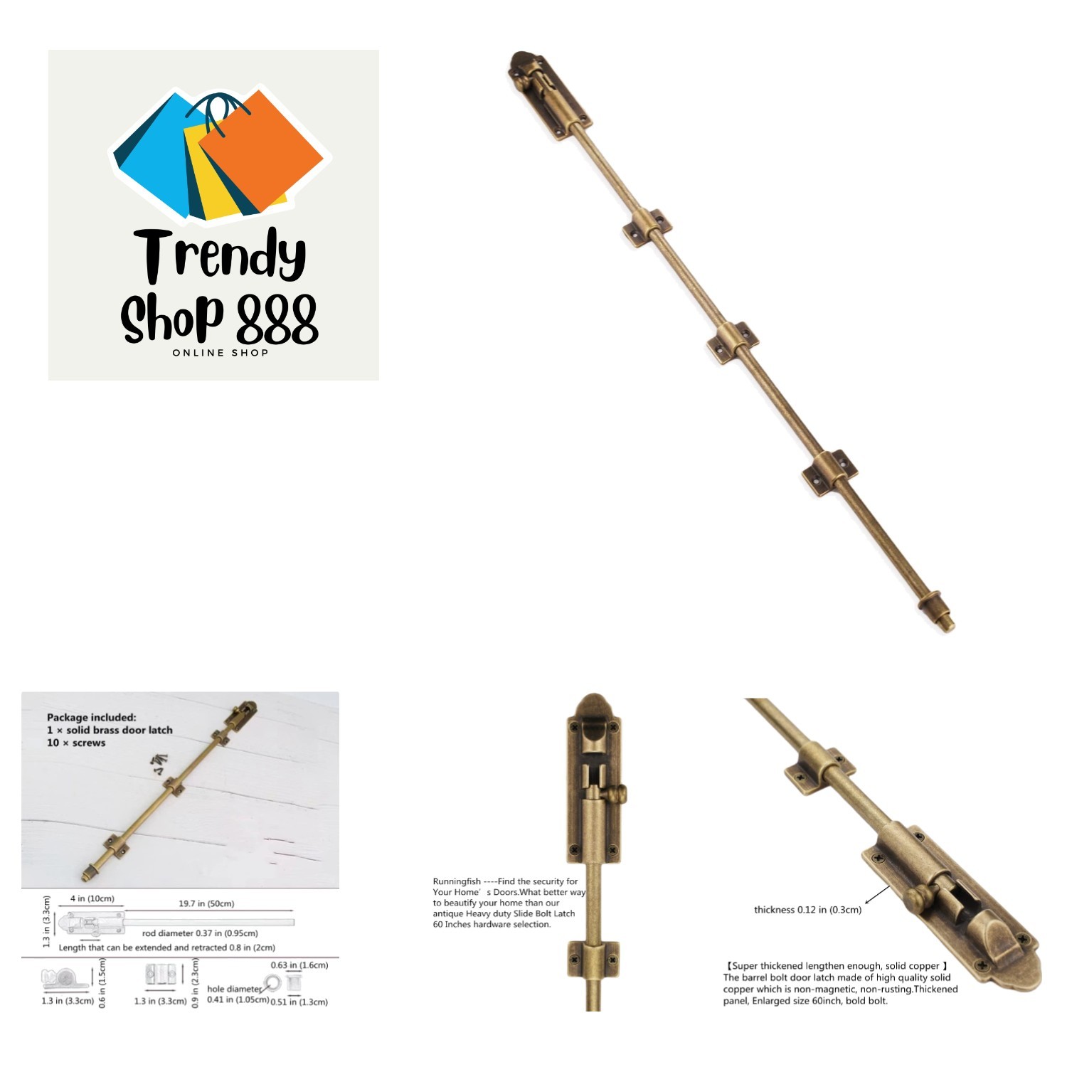 Heavy Duty Cane Bolts for Gates 23.7'',Barrel Bolt Latch Super Lengthen,Thick...