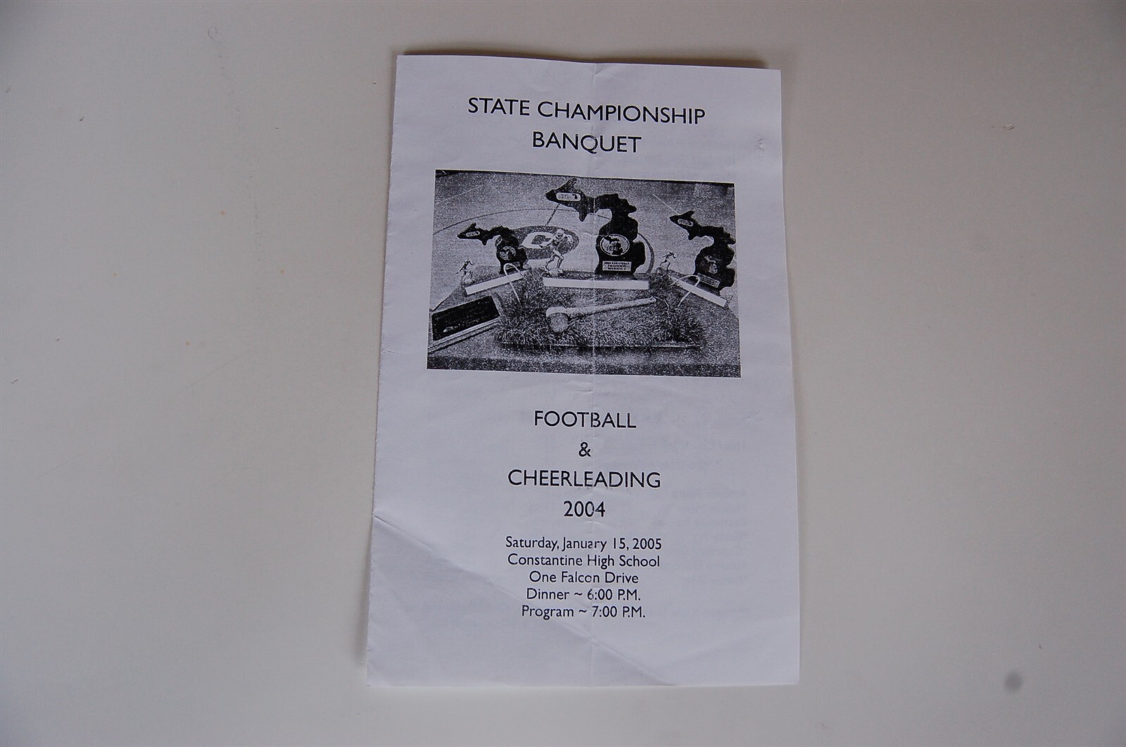 2005 Constantine High School Michigan Football State Champions Banquet Program
