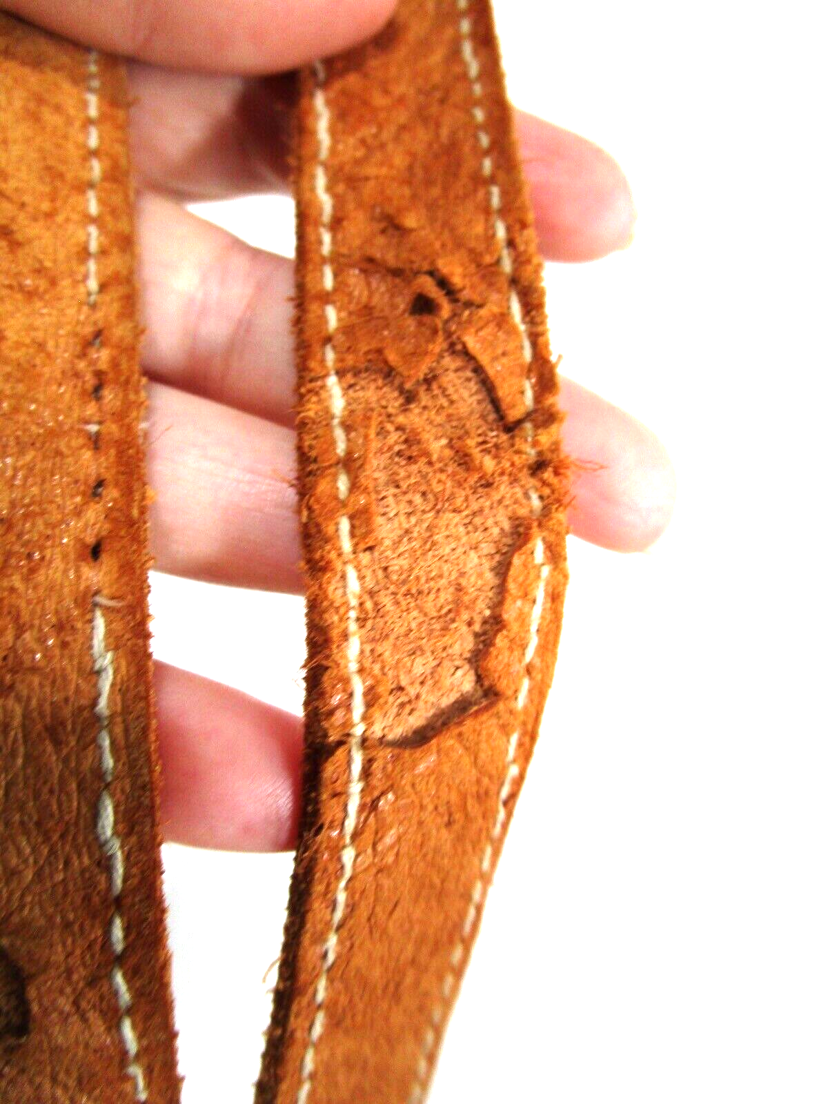 Natural Tan Distressed Leather Silver Hardware Long Replacement Shoulder Strap