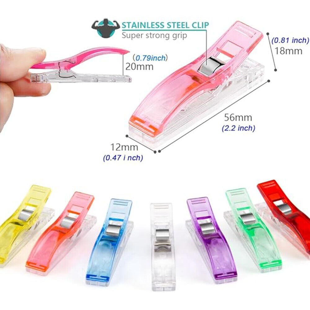 Large Sewing Clips for Fabric Quilting, Plastic Clips Fabric Clips Quilt 7 Color