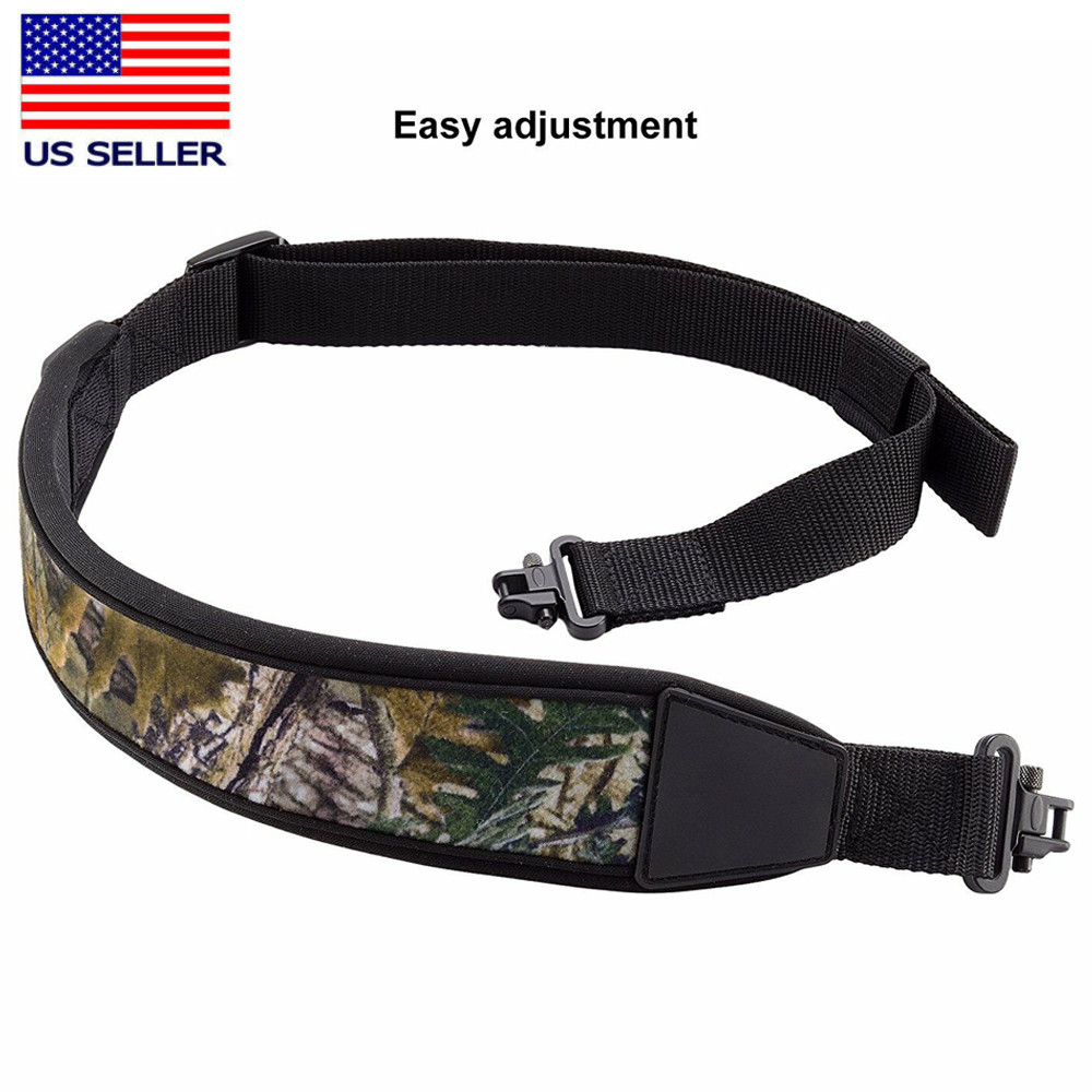 Two Point Camouflage Rifle Gun Sling With Swivels Non-slip Shoulder Pad Strap US
