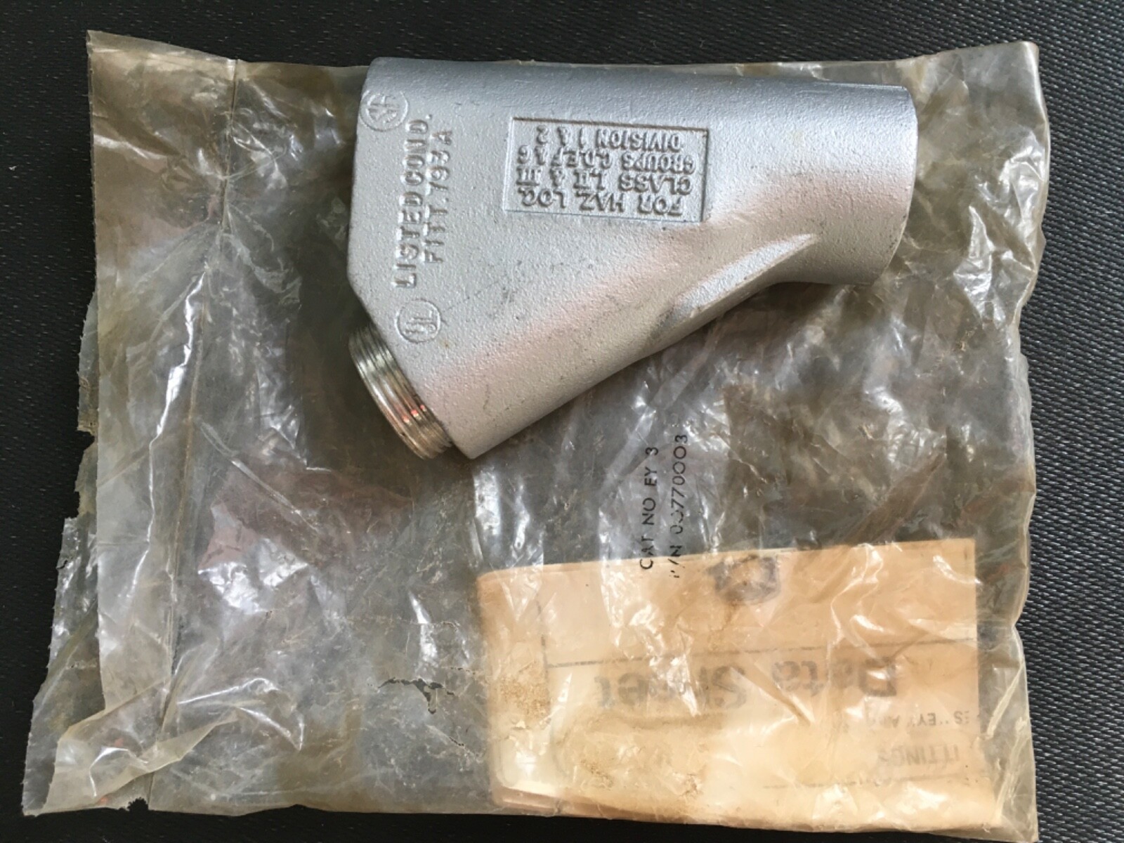 SEAL-OFF CONDUIT HAZARDOUS LOCATIONS FITTINGS NEW KILLARK EY-3 EY3 1" ALUMINUM