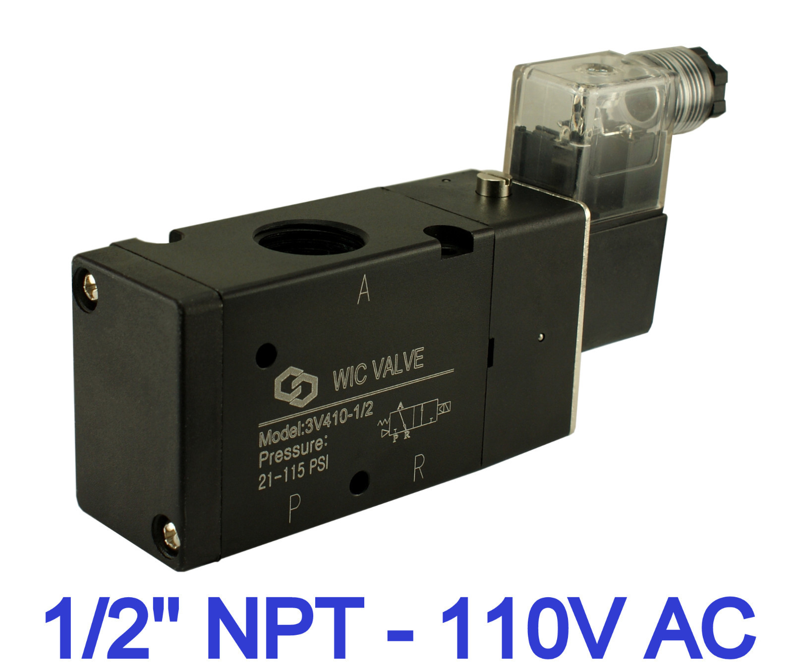 1/2" Inch 3 Way Electric Directional Control Air Cylinder Solenoid Valve 110V AC