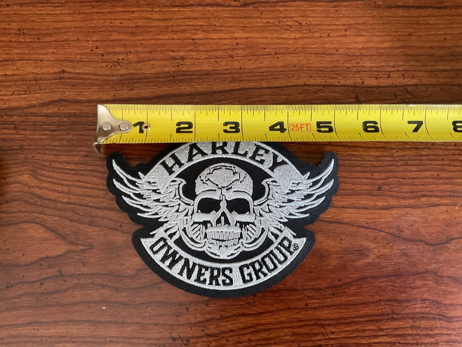 Small Winged Silver Skull Patch - Harley Owners Group