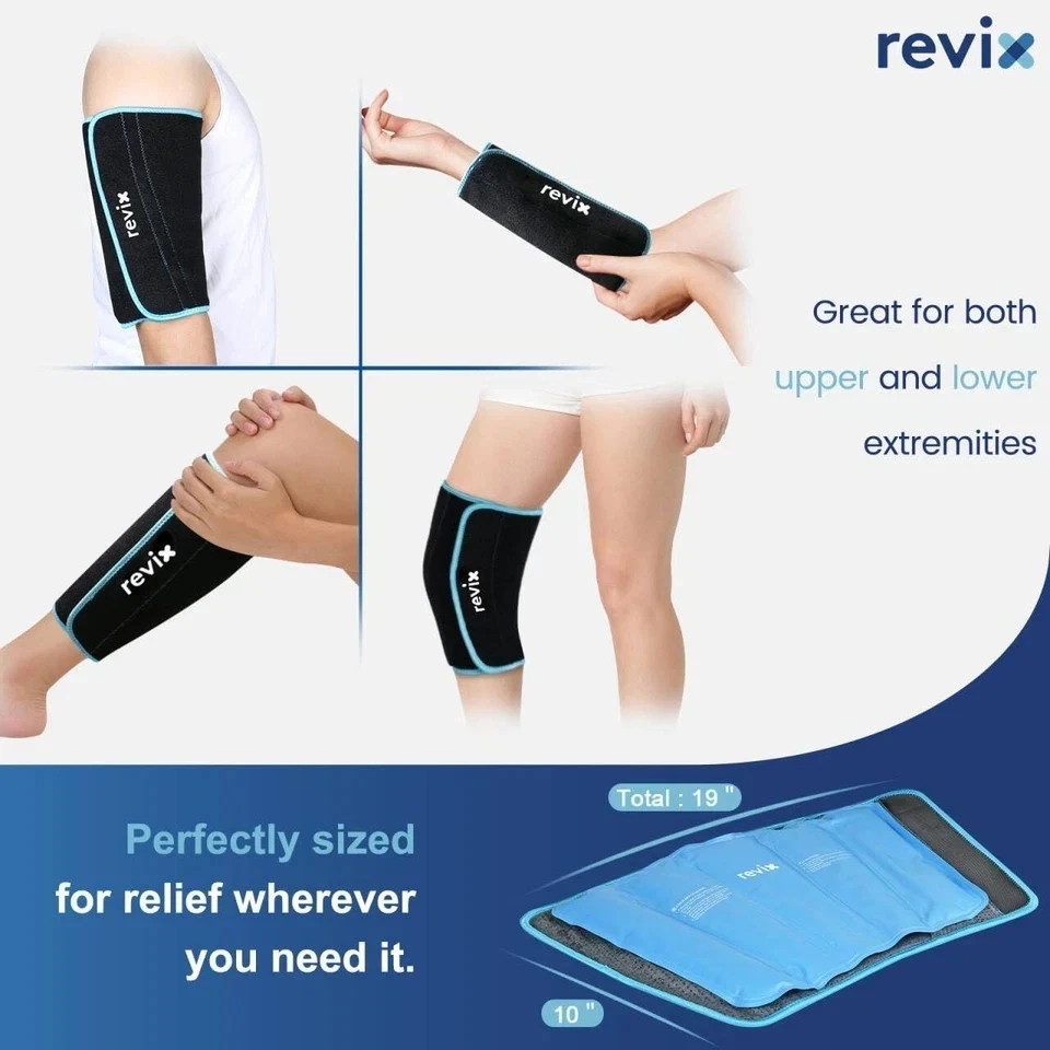 Shin Ice Pack Reusable Leg Ice Pack Wrap Cold Therapy Compression Sleeve for ...