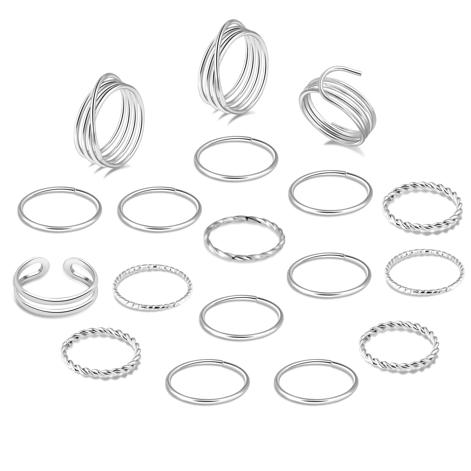 ONESING 18-31 Pcs Knuckle Rings for Women Stackable Rings Sets Vintage Joint ...
