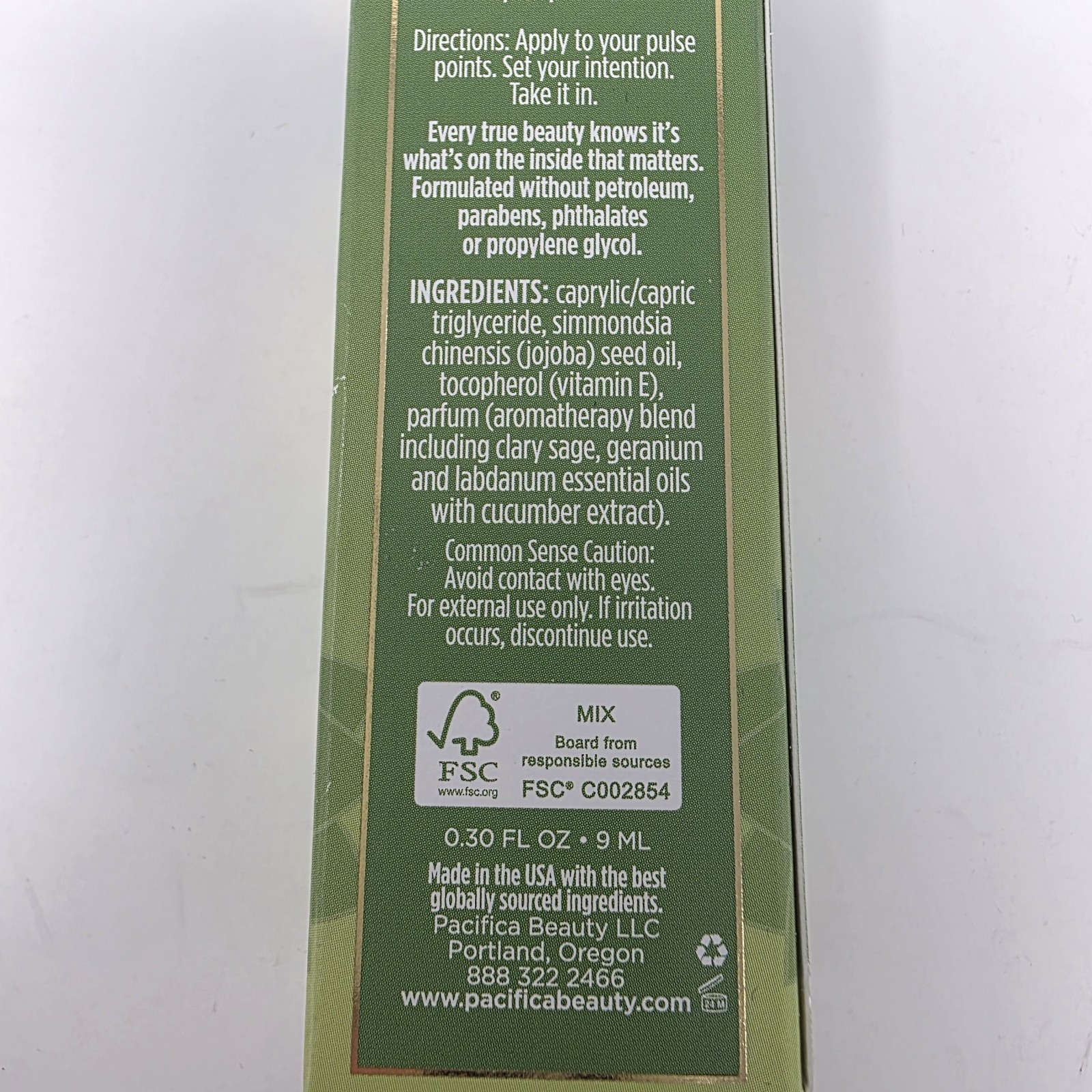 Pacifica Aromapower Green Clean Clear Your Mind Aromatherapy Rollerball New