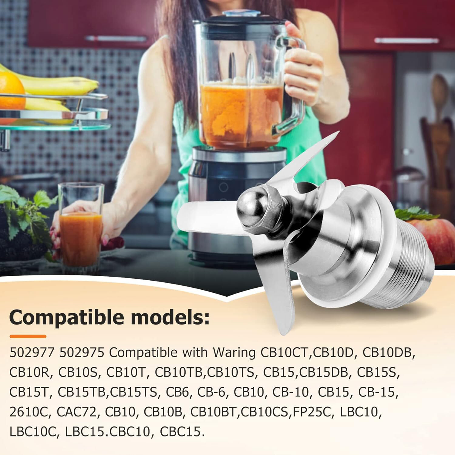 For Waring CB6 CB10 CB15 Cutting Blade Assembly Replacement 502977 Assembled