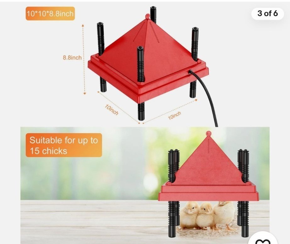 Brooder Plate Anti-Roost Cone Chicks Adjustable Chicken Brooder Heater Red
