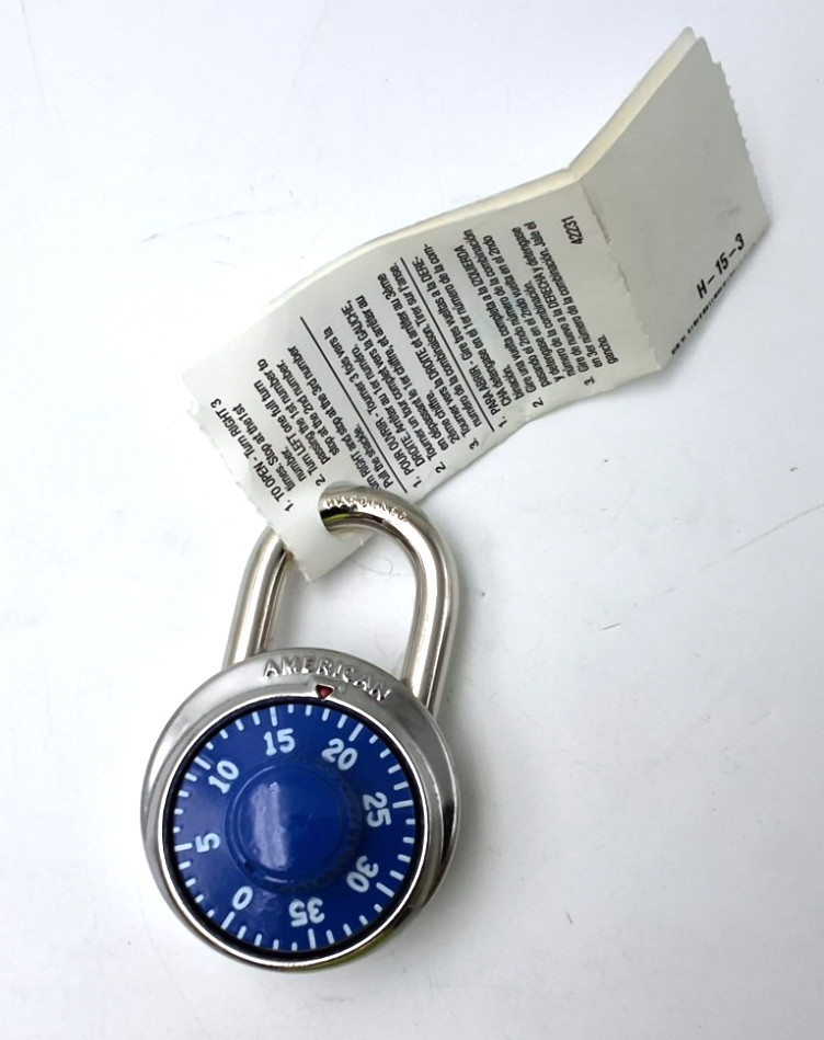 American Lock A400K Combination Padlock Blue Dial School Gym Locker Lock 25 Pack