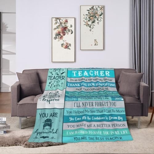 Best Teacher Gifts: Throw Blanket - 60''x50'' for Women & Men - Teacher