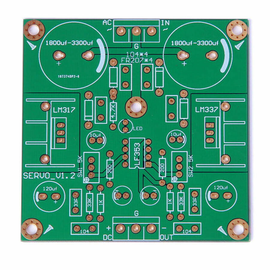 LM317 LM337 LF353 +/-1.5V~37V Adjustable Dual Voltage Regulator Power Supply PCB