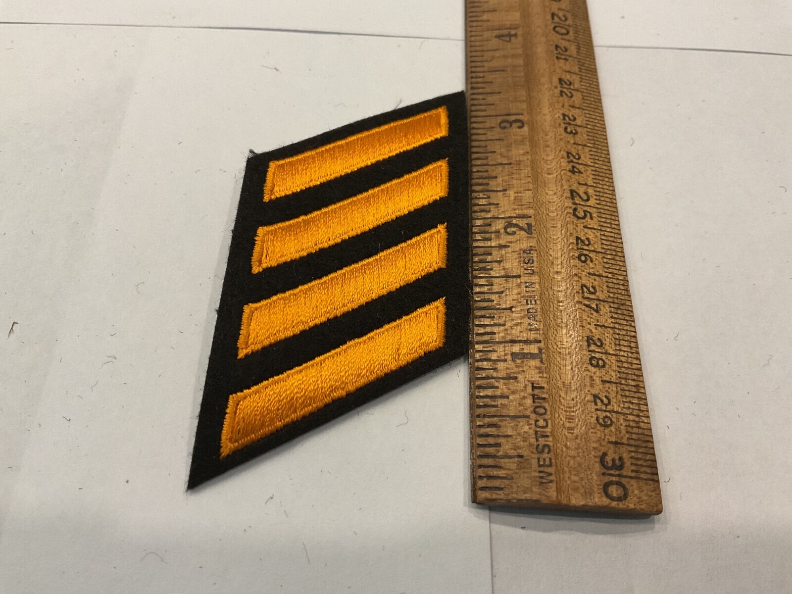 Police Years of Service embroidered 4 Hash Stripe Mark Orange /Black Material