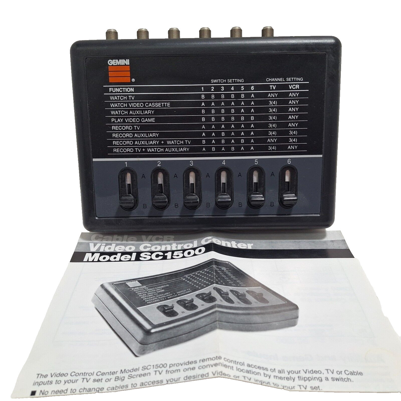 Vintage Gemini Game Video Switching System Center SC1500