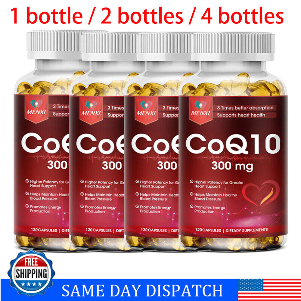 CoQ 10 Coenzyme Q10 Vegan Softgel 300mg Cardiovascular Heart Health 120 Capsules
