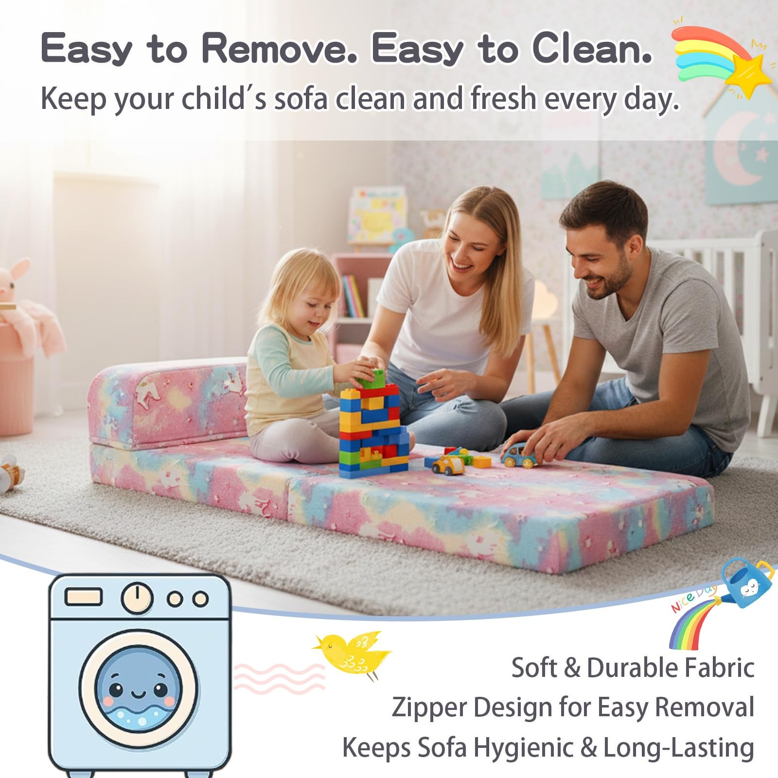 Folding Sofa Bed for , Fold Out Couch Bed with Removable Cover, Futon Sleeper...
