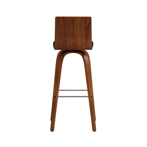 Vienna 30" Bar Height Swivel Brown 30" Seat Height 1 Brown Faux Leather/Walnut