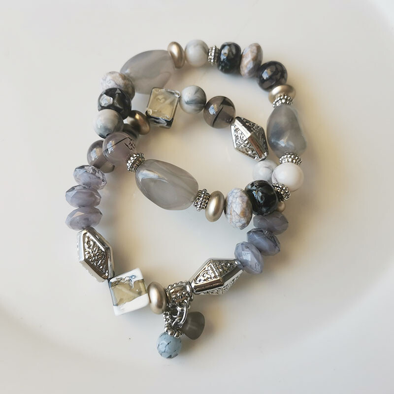 New 2pcs Chicos Boho Beads Stretch Bracelet Fashion Women Party Vacation Jewelry