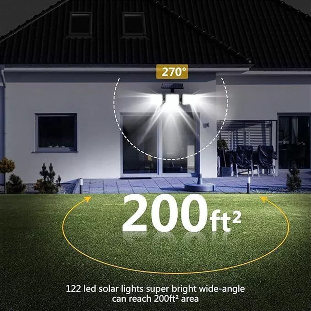 2 Pack 50000LM LED Solar Lights Outdoor Waterproof Motion Sensor Security Lamp