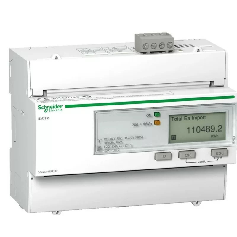 Schneider A9MEM3355 Counter Energy 3phases 125A iem3355 Modbus, Multi-Tarif