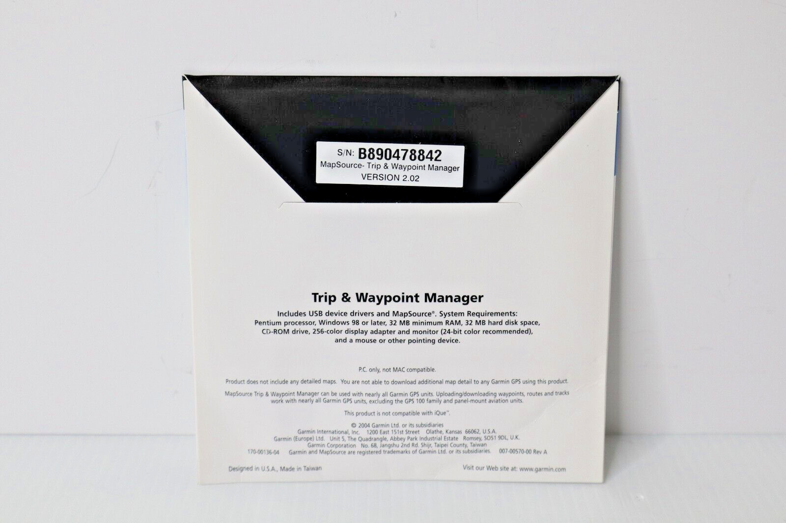 Garmin MapSource Trip & Waypoint Manager with USB Cable 007-00570-00