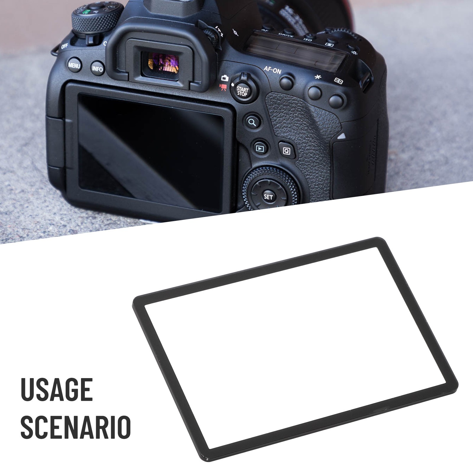 For Canon 6D Camera Screen TFT Display LCD Glass Transparent Frame Replacement