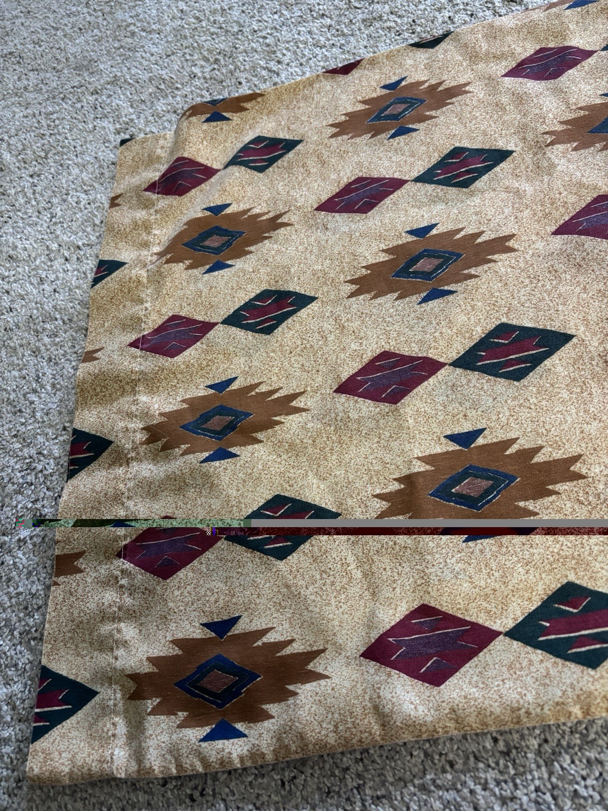 Vintage Thomaston Standard Size Pillowcase Geometric Shape Pattern