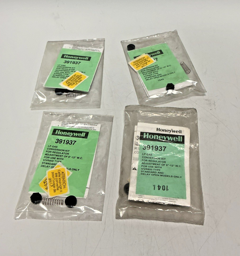NEW, LOT OF 4, HONEYWELL, 391937, LP GAS VALVE CONVERSION KIT & REGULATOR. (4H-2
