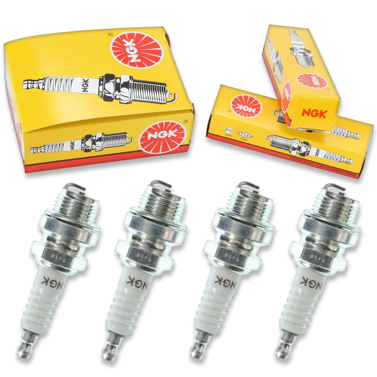 4pcs 1972 Ski-Doo TNT 440 NGK Standard Spark Plugs 437cc 26ci Kit Set Engine ev