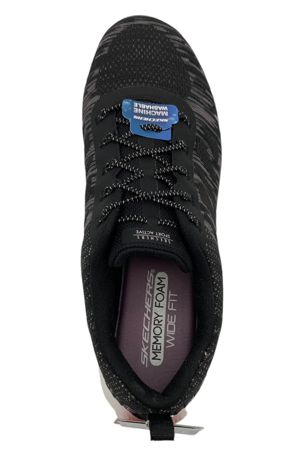 Skechers Vapor Foam Lite Washable Knit Bungee Sneakers Spark Black