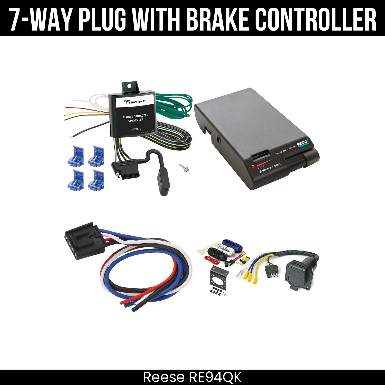 Reese RV 7-Way Wiring Kit Brake Control For 07-09 Chevy Equinox Pontiac Torrent