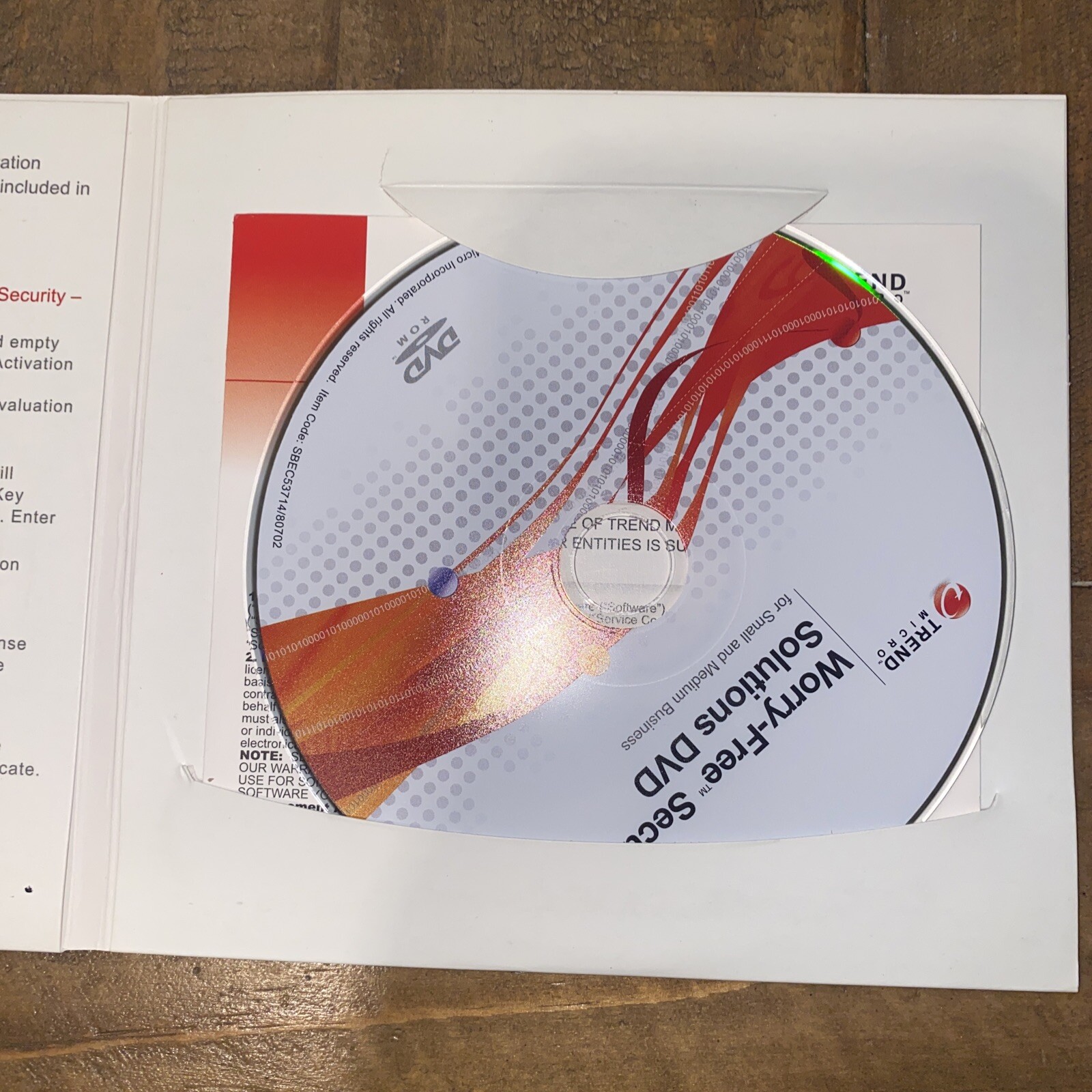 Trend Micro Worry-Free Security Solutions DVD SBEC33188 | Used - Good Condition