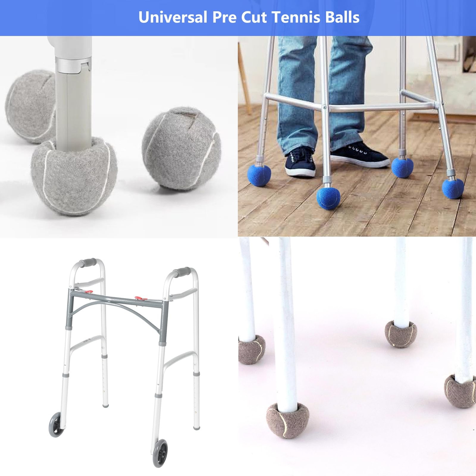 ZUJEAM Tennis Balls for Walkers, Pre Cut Walker Glide Balls for Chairs, Desks...