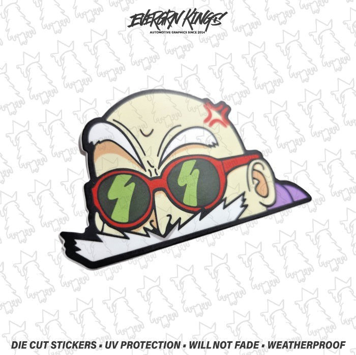 Master Roshi DRAGON BALL PEEKING STICKER Peeker JDM Slap Anime Waifu Funny Peep
