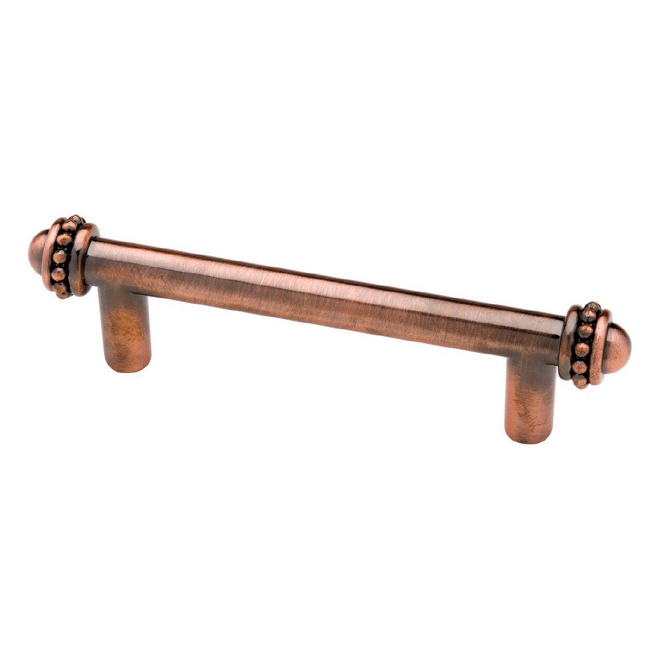 3" Beaded Pull Satin Red Copper Antique