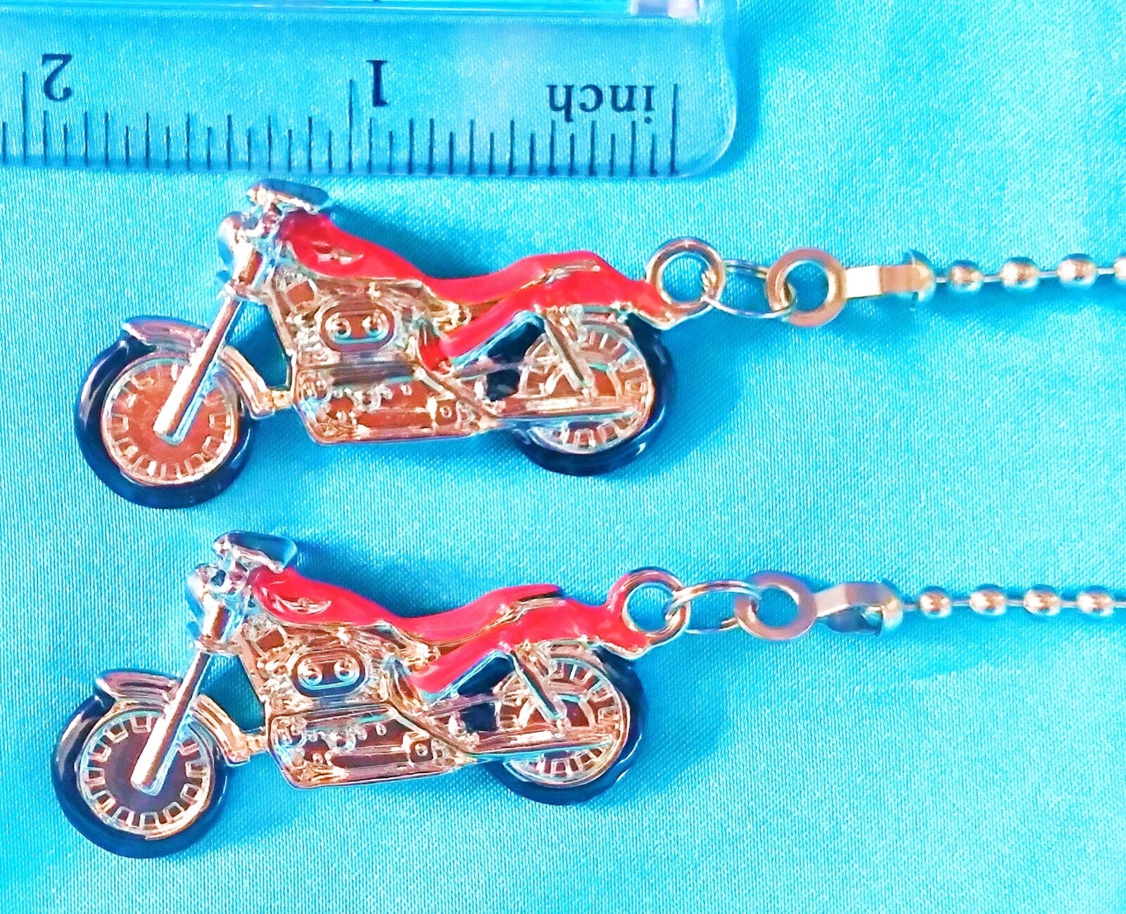 Set of Two ~ MOTORCYCLE ~ Metal Ceiling Fan Pulls