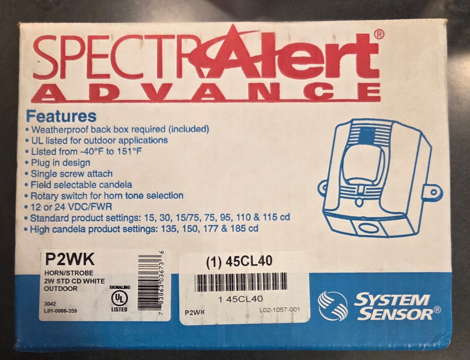 SYSTEM DENSOR P2WK OUTDOOR HORN / STROBE (White)