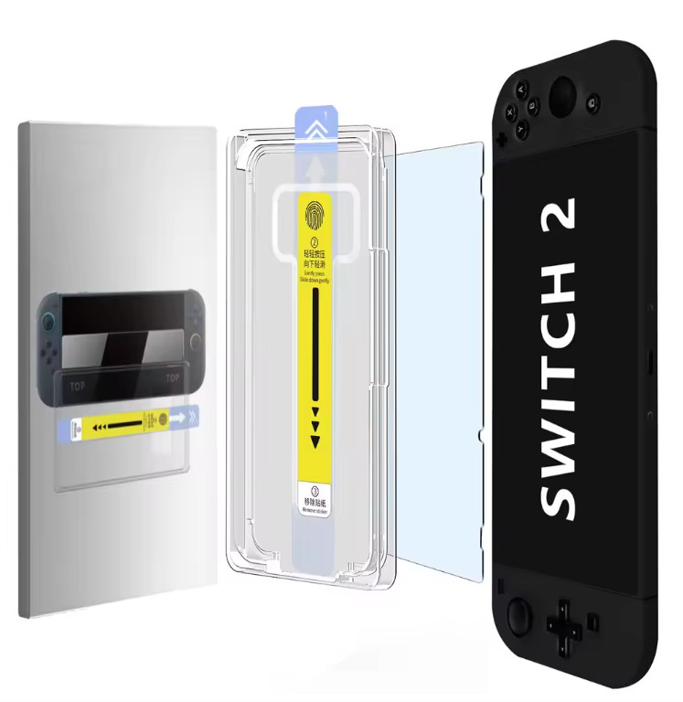 For Nintendo Switch2 Tempered Glass Screen Protector With Alignment Kit,9H Hardn