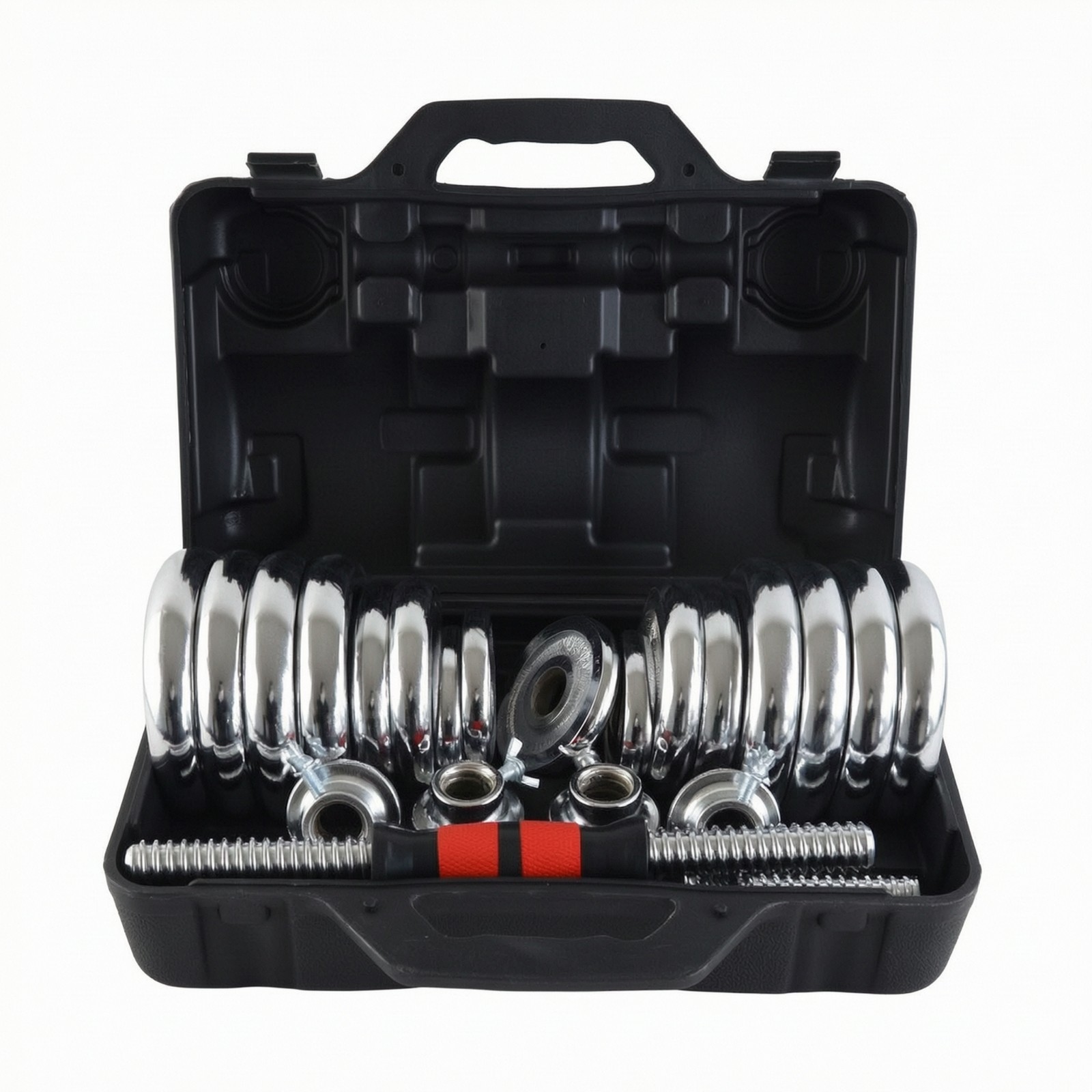 Dumbbell Set with Storage Container Silver-platedPlated Dumbbell Set With