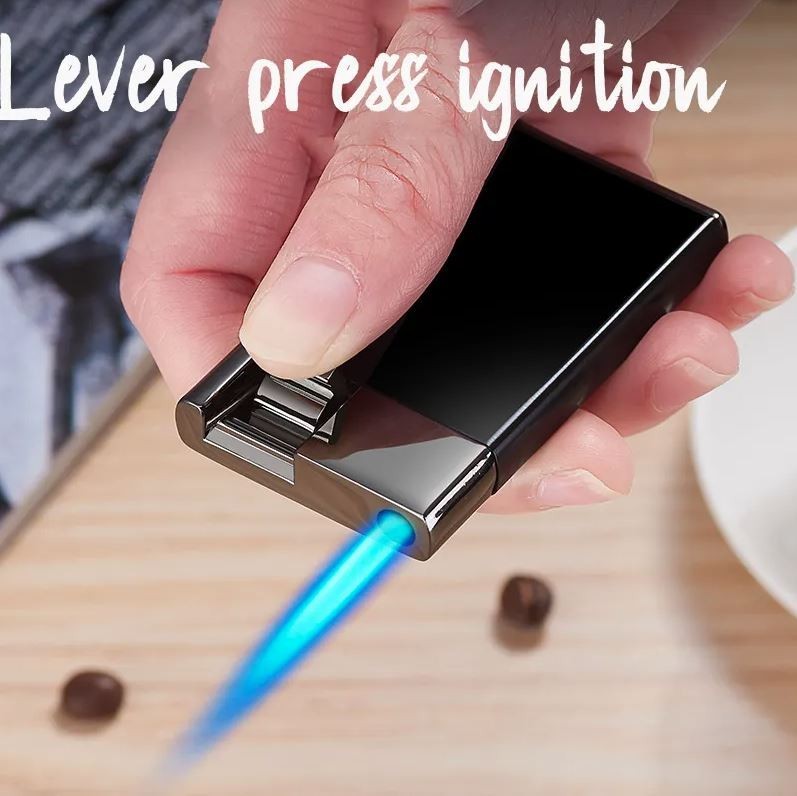 Classy Elegant Cigarette Lighter With Lever Ignititon Windproof Refillable