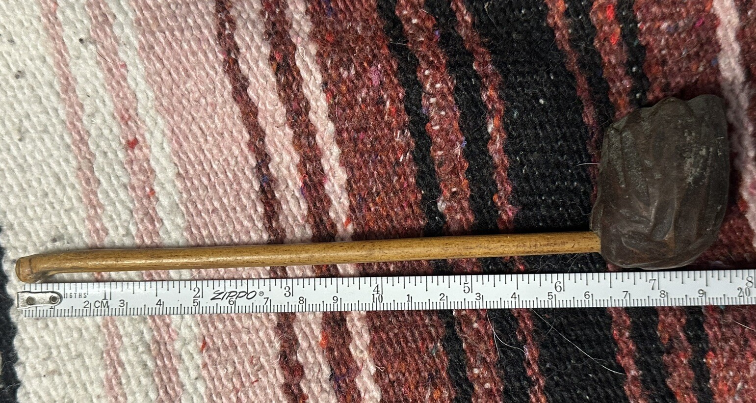 Hand Carved Wooden Primitive Tobacco Pipe