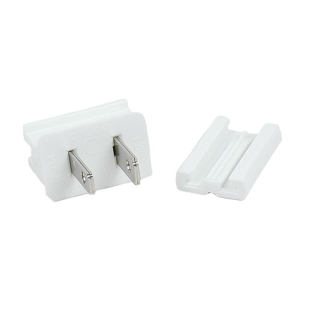 SPT-1 Male/Female Plug, Snap On Vampire Plugs, White, Polarized, 8 AMP