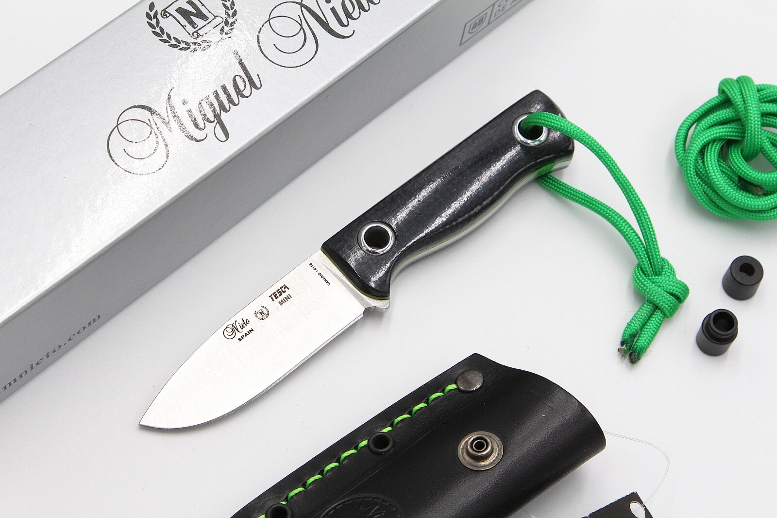 Nieto Tesca Mini 3" Stainless 1.4116 Black Yute micarta Fixed Knife 1048Y