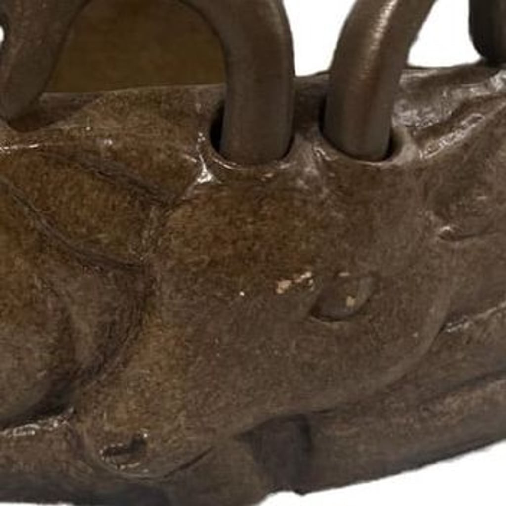 Vintage Iron Deer Head Bowl or Planter