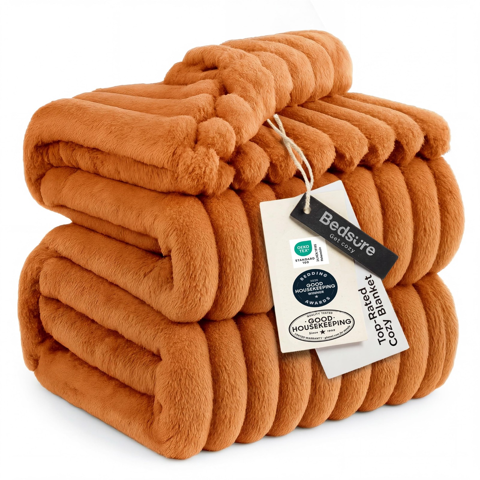 Bedsure GentleSoft Orange Full Blanket for Couch - (84" x 90"),