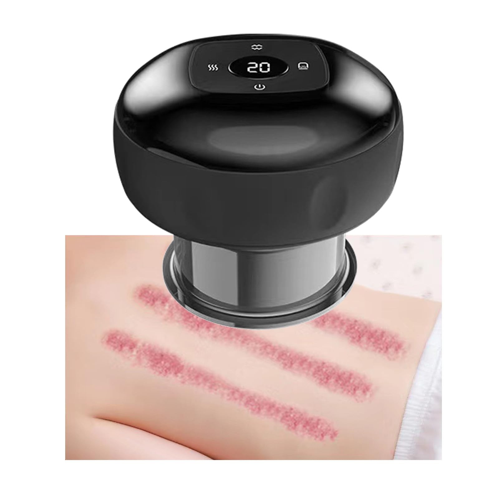 Wireless Cupping & Gua Sha Massager｜6/12-Strength + Adjustable Heat｜Porta...