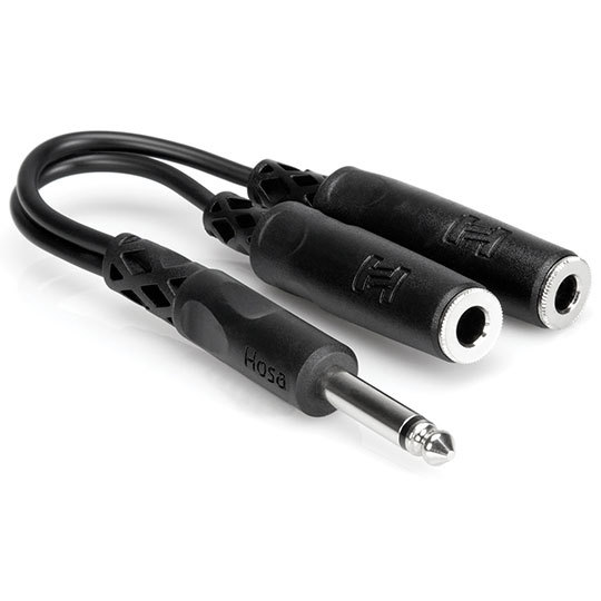 Hosa YPP-111 1/4" TS Male to Dual 1/4" TS Female Y Cable