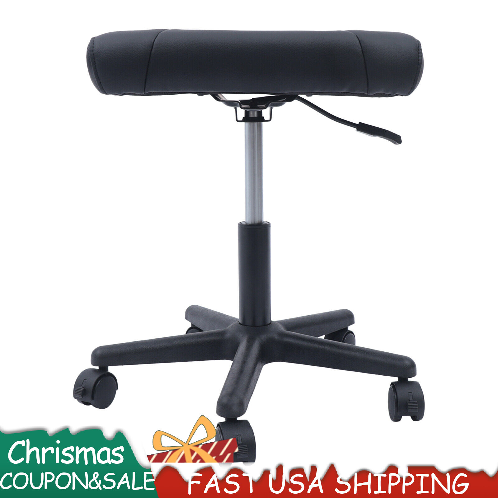 Office Foot Stool with Wheels, Height Adjustable Rolling Leg Rest Adjustable
